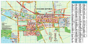 wandkaart van Hoogezand-Sappemeer